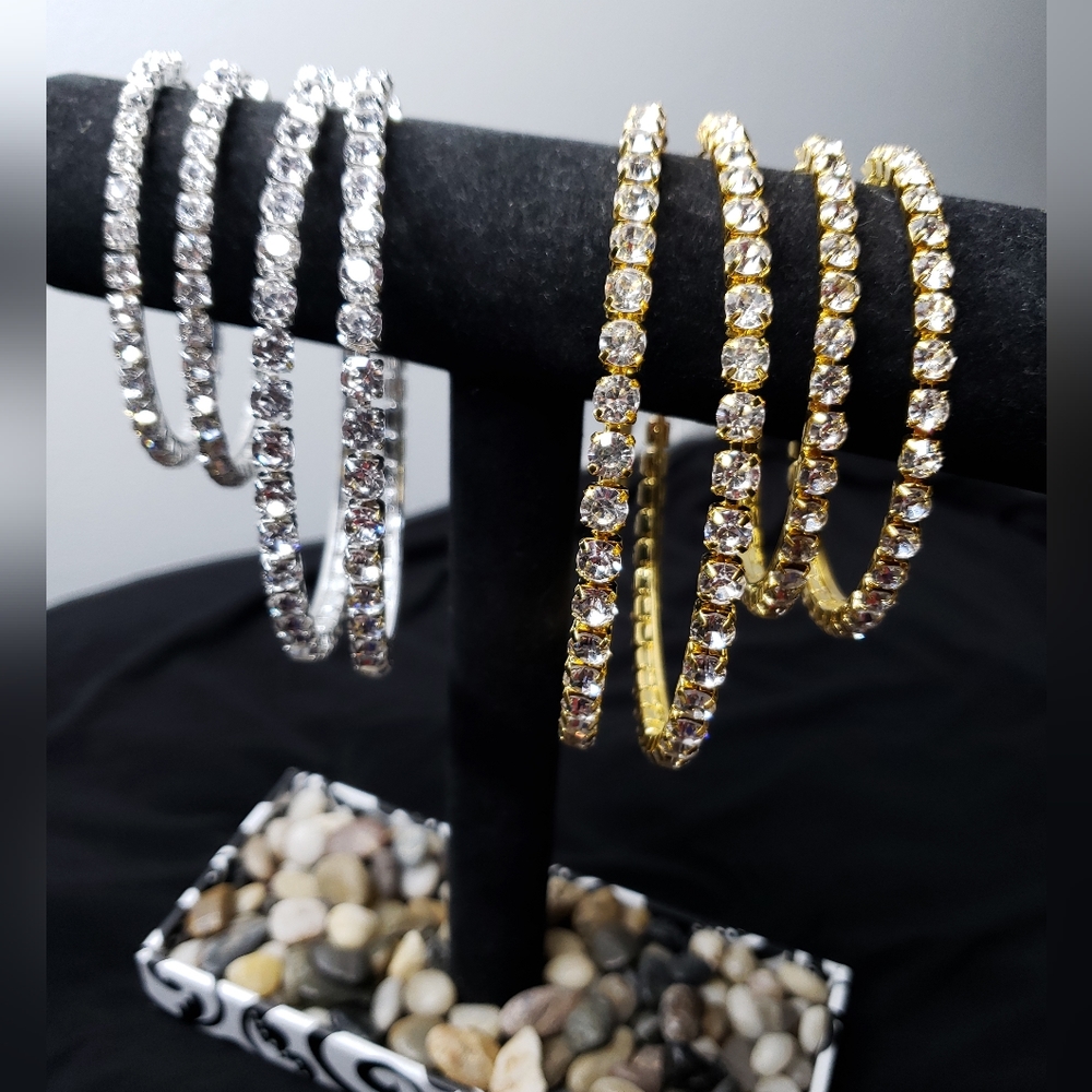 10cm gold Plated Hoop Earrings